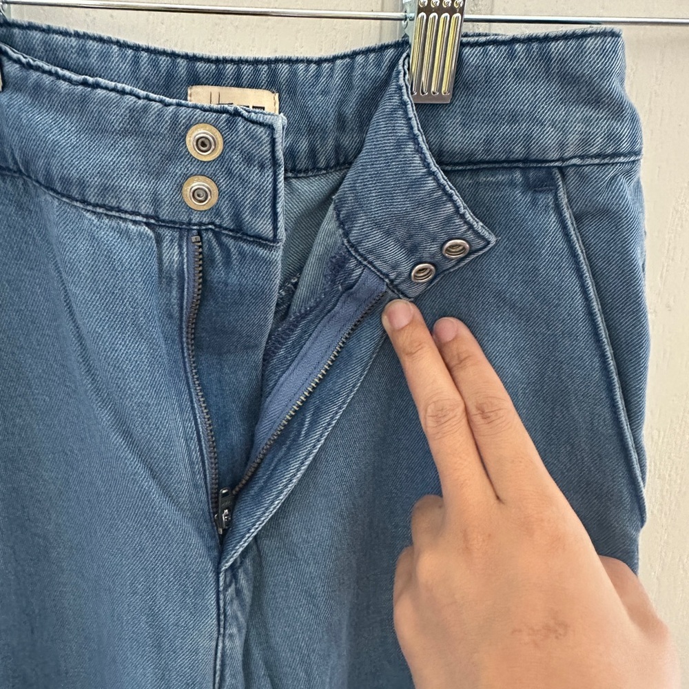 Uniqlo x Ines de la Fressange Blue Wide-Leg Pants Size 7 - Picture 4 of 6